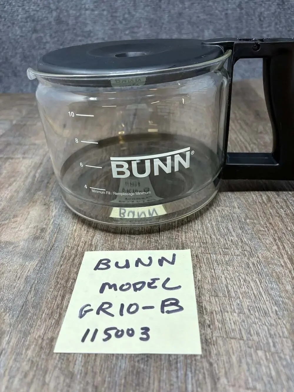 Bunn Coffee Maker 10 Cup Black Carafe Replacement Decanter Pot Glass and Lid